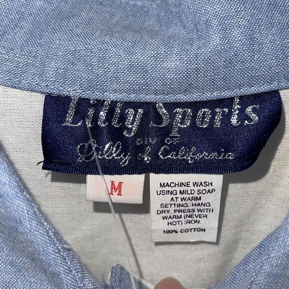 Lilly of California 100% cotton. 70's or 80's Vintage Button Down Shirt Medium‎ - Picture 8 of 10